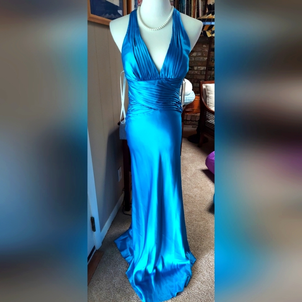 NWT Niki Lavis Greek Island Blue Evening Gown Prom Formal 💙 8 Gown